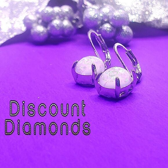 2.0 Ct.Fire Opal Dangling Leverback Earrings on 925 Silver - Women's Jewelry - Picture 3 of 12